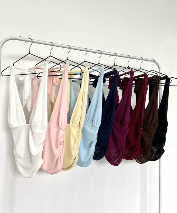 3625/T-TOP TUL FRUNCE BUSTO Y LATERAL CON TIRAS MULTIUSO