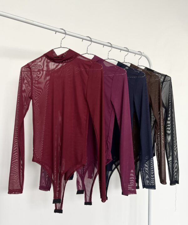 5308/T-BODY TUL LISO MEDIA POLERA MANGA LARGA CON GANCHO