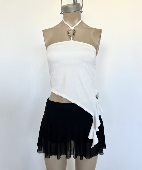 Alternative view of 2201/M-TOP MICROFIBRA BANDO HEBILLA HALTER PARA ATAR CUELLO CON PICO VOLADO CAIDO COSTADO