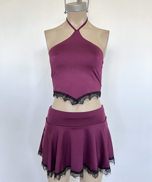 Alternative view of 635/M-POLLERA SKORT MICROFIBRA VOLADO CON PUNTILLA FLECOS Y SHORT INTERNO