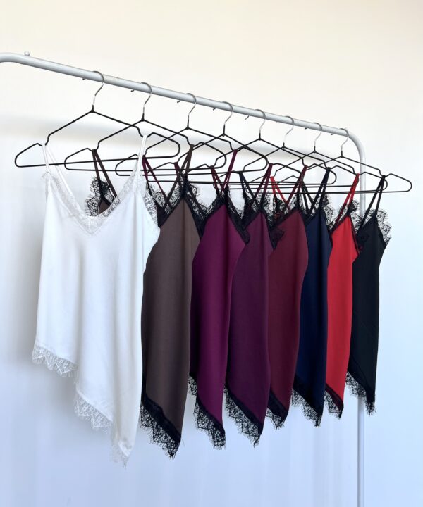 Alternative view of 1236/M-TOP MICROFIBRA ESCOTE V PUNTILLA FLECOS CON PICO IRREGULAR PUNTILLA