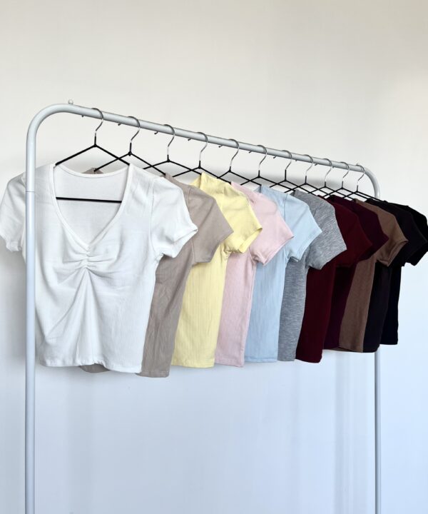 5514-REMERA MORLEY FINO FRUNCE MEDIO MANGA CORTA