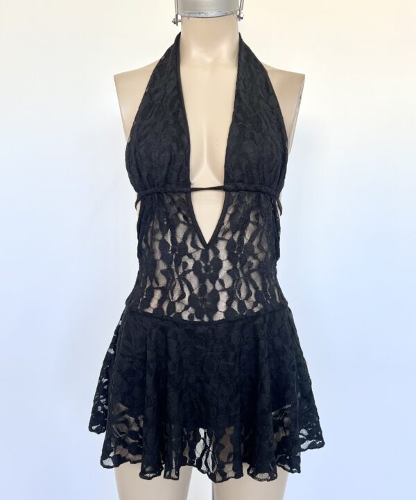 Alternative view of 321/E-VESTIDO ENCAJE GOYA MARILYN TIRA FRUNCE BAJO BUSTO CON VOLADO Y SHORT INTERNO