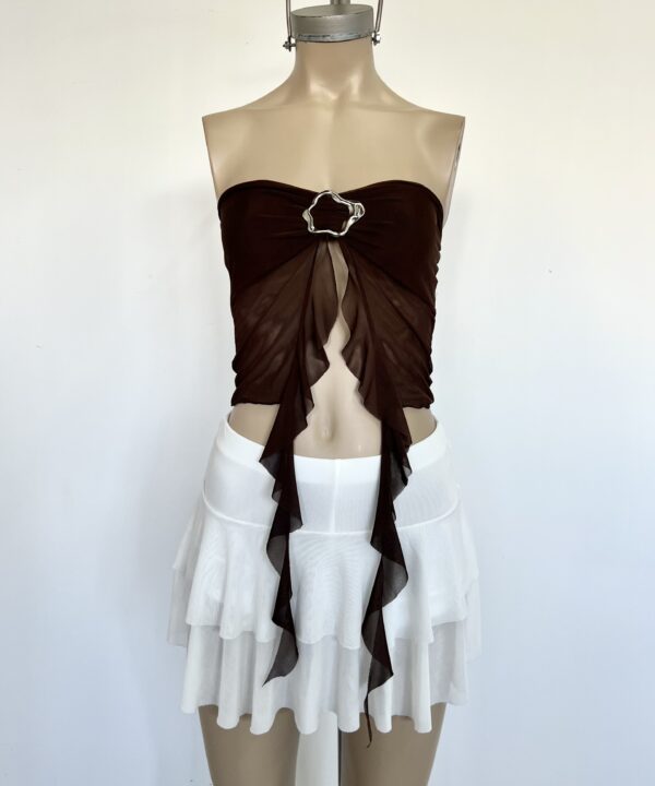 Alternative view of 1930/T-TOP BANDO TUL LISO HEBILLA NUBE CENTRO CON VOLADO CAIDO MEDIO