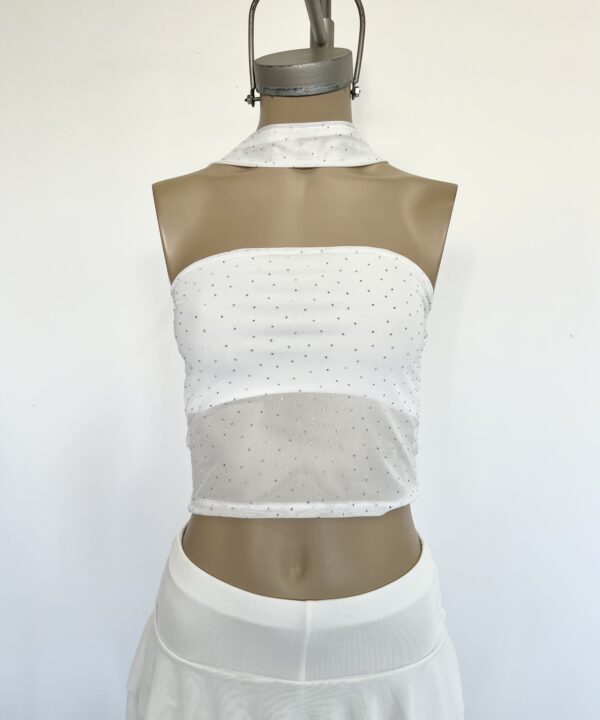 Alternative view of 8337/TS-BANDO TUL STRASS CON LAZO CORBATA Y PECHERA FORRADO