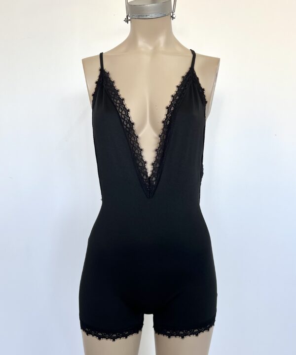 Alternative view of 211/M-CATSUIT MICROFIBRA ESCOTADO CON PUNTILLA FLEQUITOS Y ESPALDA DESCUBIERTA TIRA X