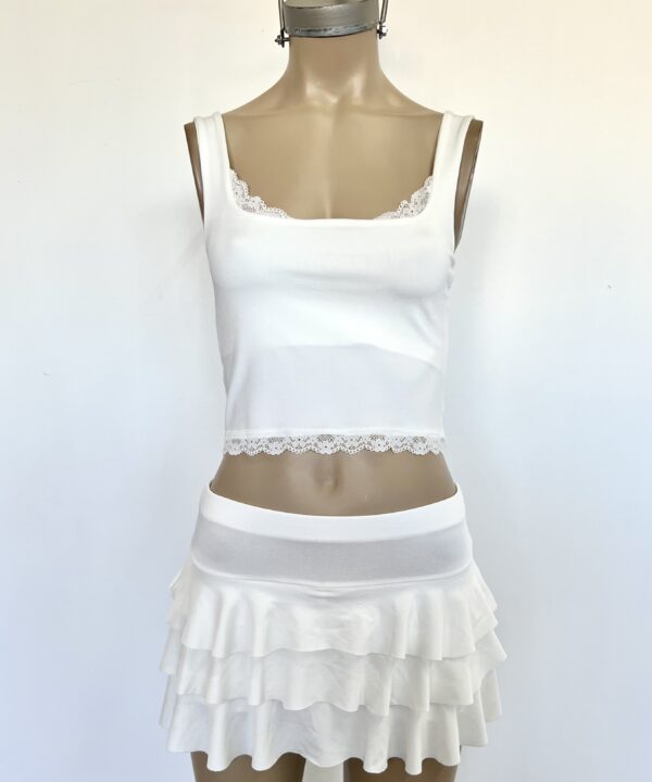 Alternative view of 3138/M-TOP MUSC. MICRO ESCOTE CUADRADO FORRADO CON PUNTILLA BORDE Y RUEDO