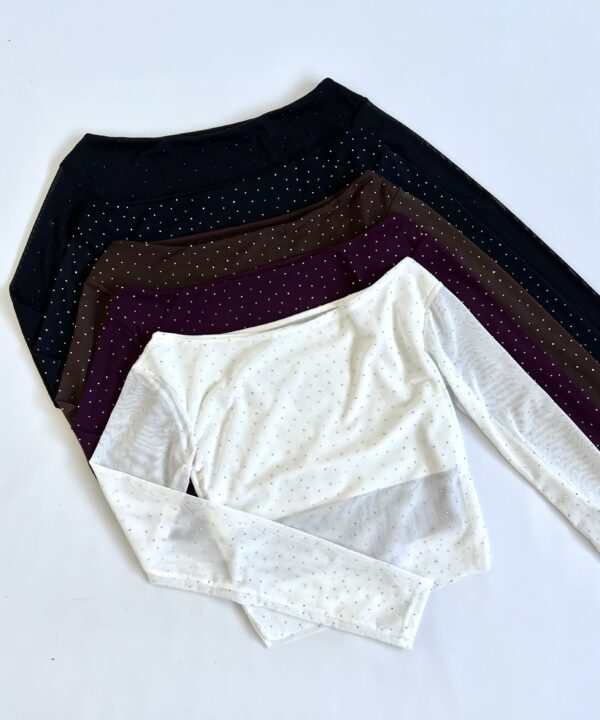 Alternative view of 1638/TS-TOP TUL STRASS CUELLO BOTE MANGA LARGA