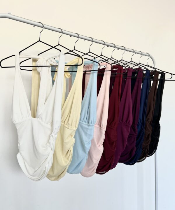 3625/T-TOP TUL FRUNCE BUSTO Y LATERAL CON TIRAS MULTIUSO