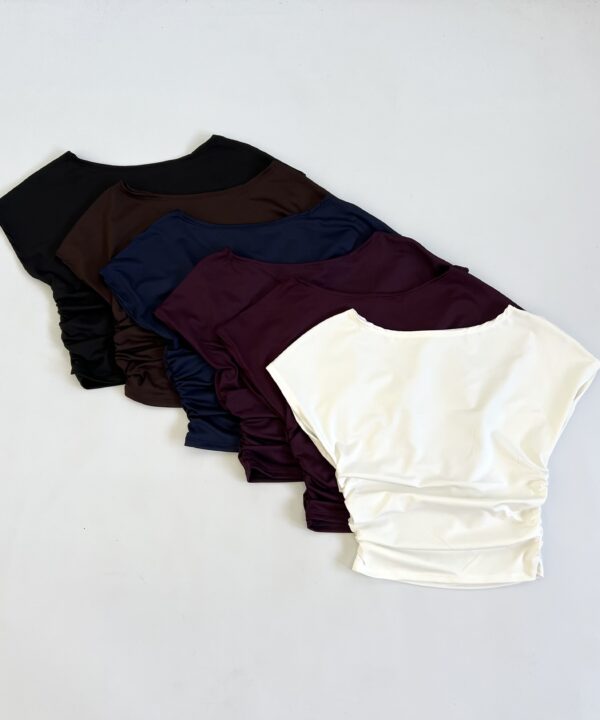 1733/M-TOP MICROFIBRA CUELLO BOTE HOMBRO CAIDO CON LATERALES ELASTICO