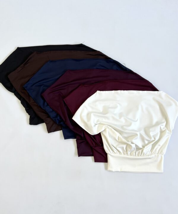 Alternative view of 2445/M-TOP MICROFIBRA CUELLO BARCO HOMBRO CAIDO CON FRUNCE GLOBO CINTURA ANCHA