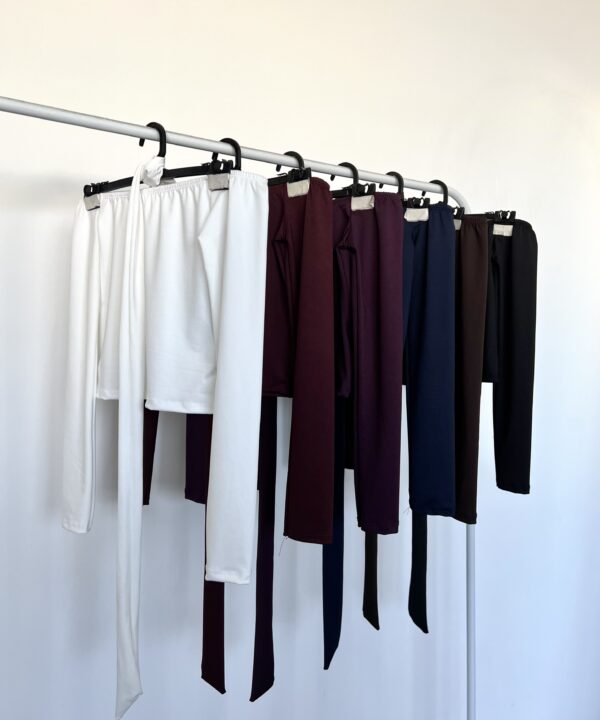 Alternative view of 1102/M-TOP PAISANA MICROFIBRA ELASTICO CON LAZO CORBATA CUELLO