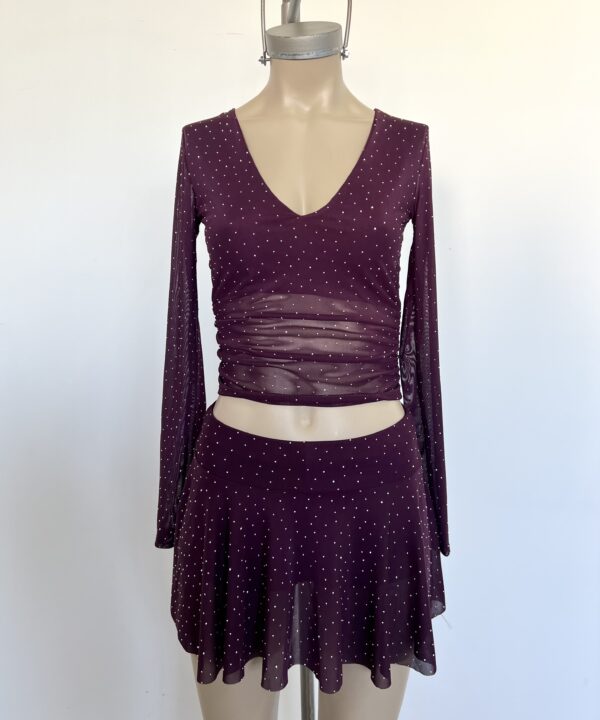 Alternative view of 2369/TS-TOP TUL STRASS ESCOTE V FORRADO MANGA LARGA CON ELASTICO LATERALES FRUNCE