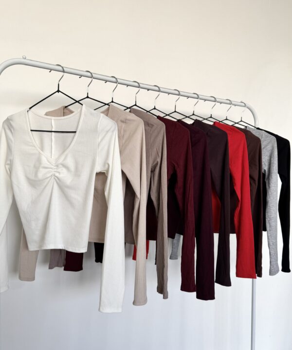 5514/3-REMERA MORLEY FINO FRUNCE HILO ELASTIZADO MANGA LARGA