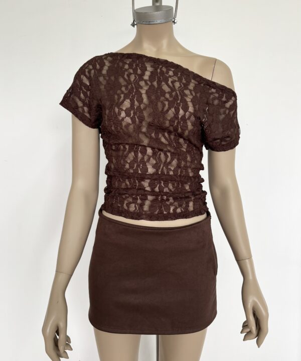 Alternative view of 3322/E-TOP ENCAJE GOYA CUELLO BARCO HOMBRO CAIDO CON ELASTICO LATERALES