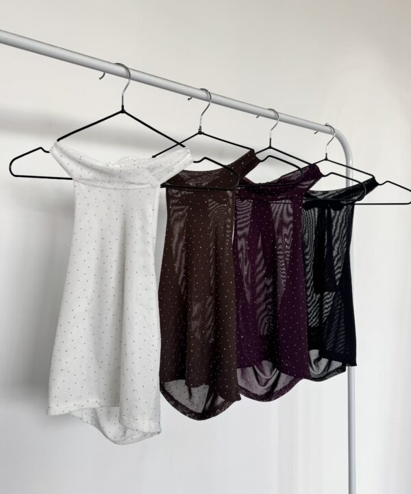 1922/TS-TOP TUL STRASS AMERICANA HALTER PARA ATAR CUELLO