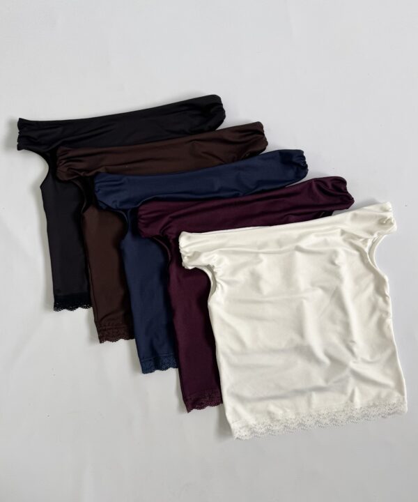 Alternative view of 1726/M-TOP MICROFIBRA PAISANA HOMBRO FRUNCE FORRADO CON PUNTILLA ABAJO