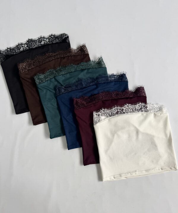 2724/M-BANDO MICROFIBRA PUNTILLA FLECOS ANCHO PECHERA FORRADA