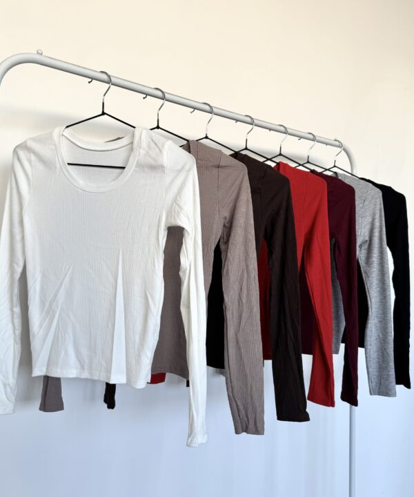 1362/3-REMERA MORLEY FINO CUELLO REDONDO BASICA MANGA LARGA