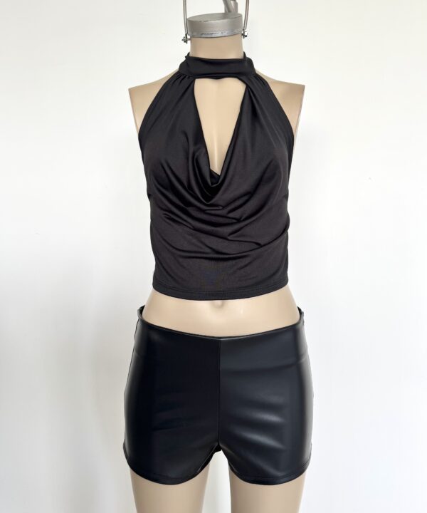 Alternative view of 1737/M-TOP MICROFIBRA AMERICANA BUCHE CAIDO FRUNCE HALTER PARA ATAR CUELLO