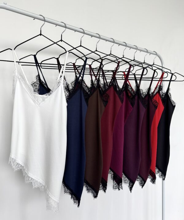 Alternative view of 1236/M-TOP MICROFIBRA ESCOTE V PUNTILLA FLECOS CON PICO IRREGULAR PUNTILLA