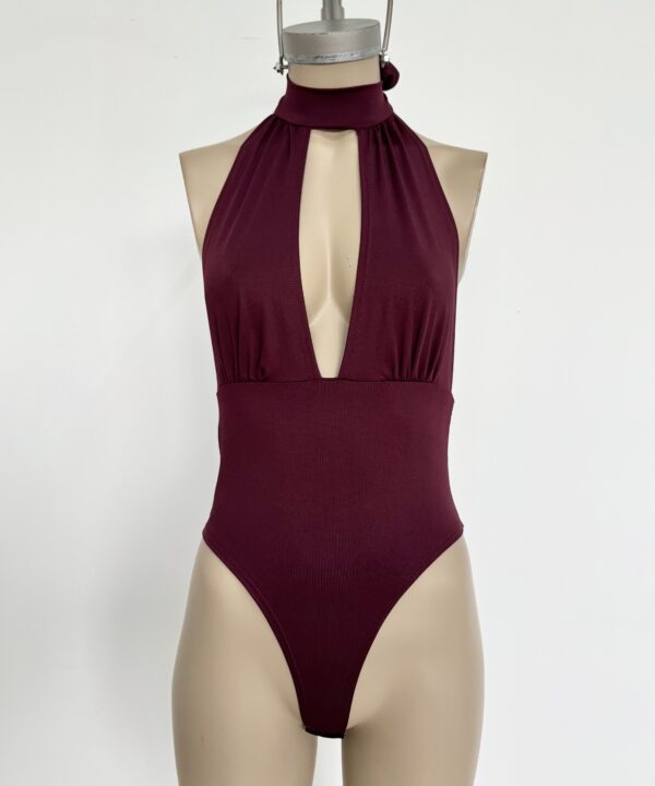 Alternative view of 5905/M-BODY MICROFIBRA HALTER PARA ATAR CUELLO Y ABERTURA CENTRO CON FRUNCE PECHERA