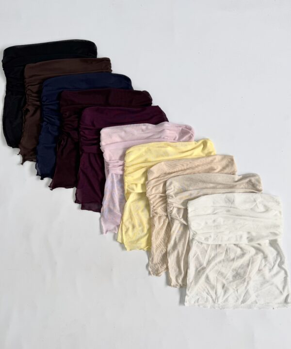 1519/T-BANDO TUL PECHERA FRUNCE CON FORRO Y TAJO LATERALES