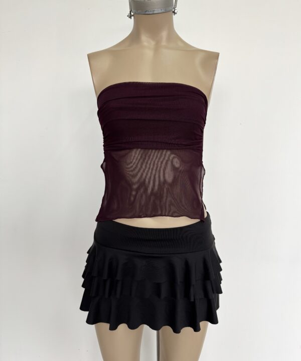 Alternative view of 1519/T-BANDO TUL PECHERA FRUNCE CON FORRO Y TAJO LATERALES