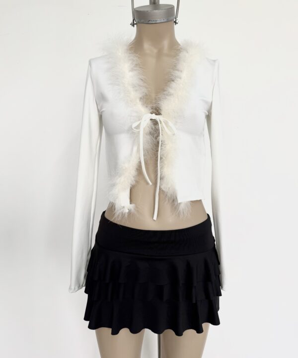 Alternative view of 5090/M-SAQUITO MICROFIBRA MANGA LARGA CON PLUMAS PARA ATAR CENTRO