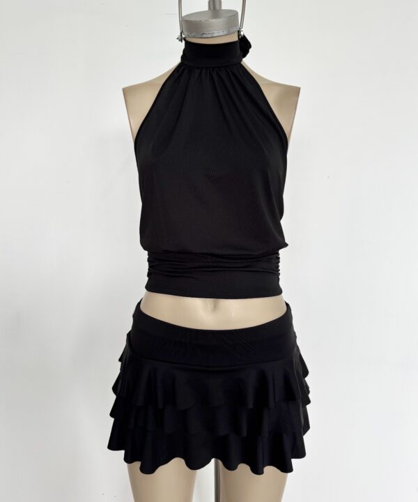 Alternative view of 1447/M-TOP MICROFIBRA AMERICANA HALTER CUELLO PARA ATAR CON CINTURA GLOBO Y ELASTICO LATERAL