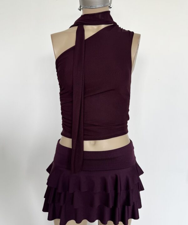 Alternative view of 1840/T-TOP TUL FRUNCE UN HOMBRO Y LATERAL CON LAZO PARA ATAR CUELLO