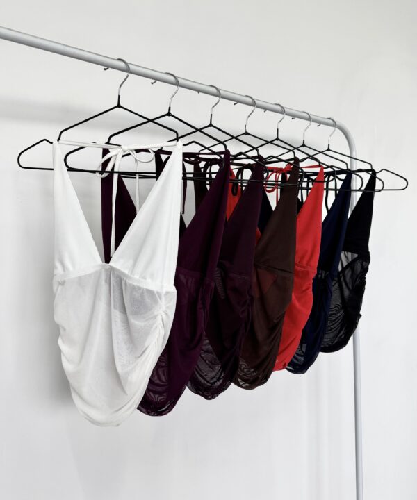 Alternative view of 2662/T-TOP TUL LISO PECHERA FORRADO PARA ATAR CUELLO Y FRUNCE BAJO BUSTO CON ELASTICO