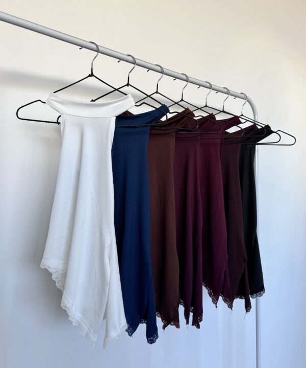 Alternative view of 1815/M-TOP MICROFIBRA CUELLO AMERICANA HALTER PARA ATAR CON PICO IRREGULAR PUNTILLA Y TAJO