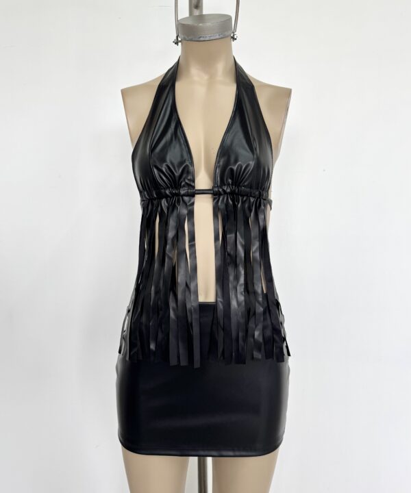 Alternative view of 2960/C-TOP CUERINA CORDON FRUNCE BAJO BUSTO Y FLECOS