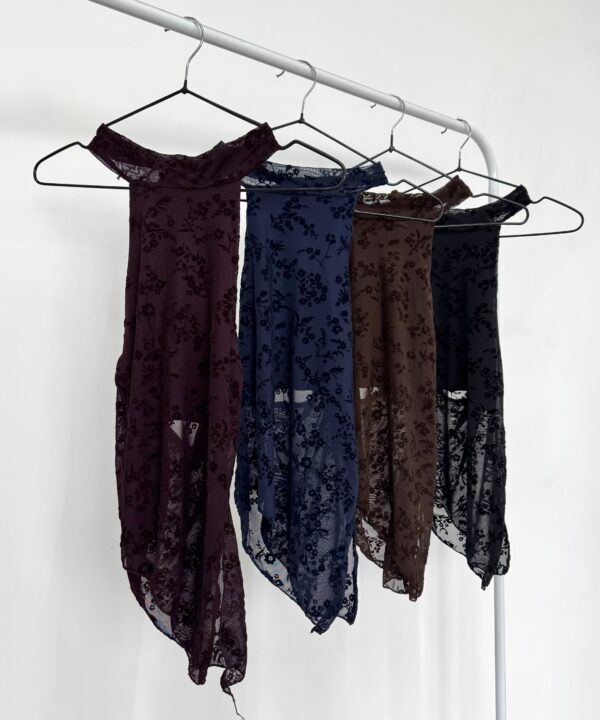 1815/TF-TOP TUL FLOCK TARSI AMERICANA CUELLO HALTER PARA ATAR Y PICO TAJO LATERAL