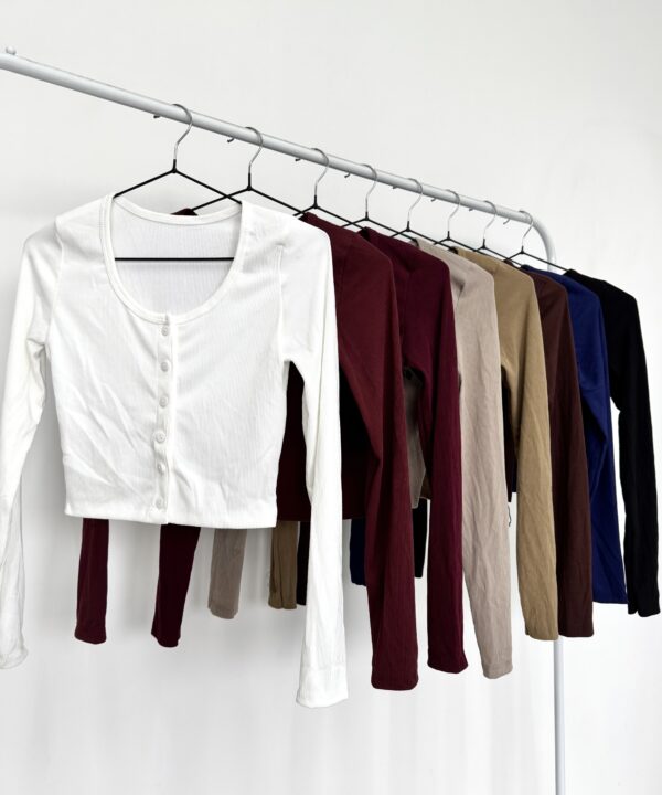 8030/3-REMERA MORLEY TAO CARDIGAN MANGA LARGA 7 BOTONES