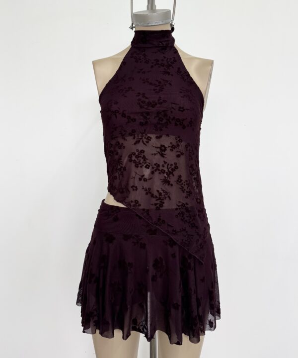 Alternative view of 635/TF-POLLERA TUL FLOCK HILMA FLORES VOLADO CON SHORT INTERNO