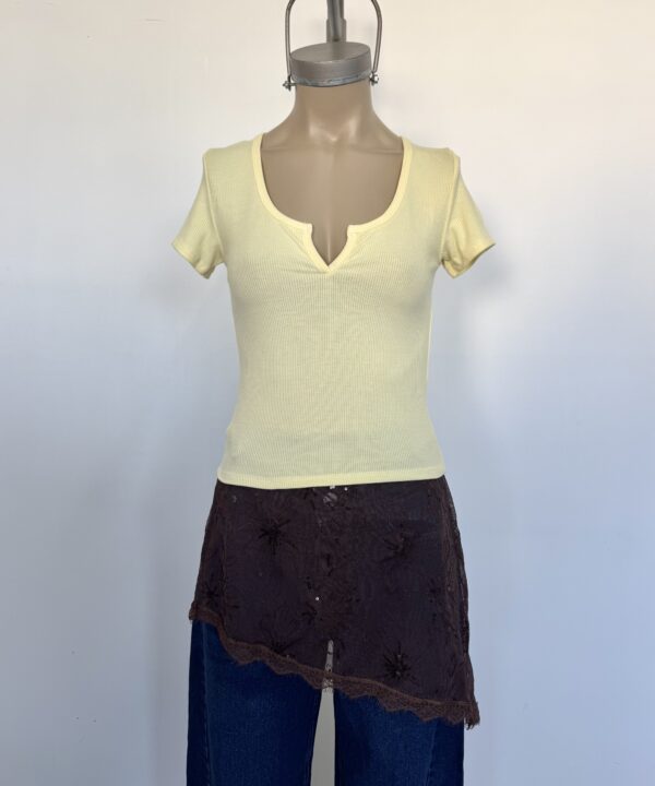 Alternative view of 4599-REMERA MORLEY FINO CON CUELLO V MANGA CORTA