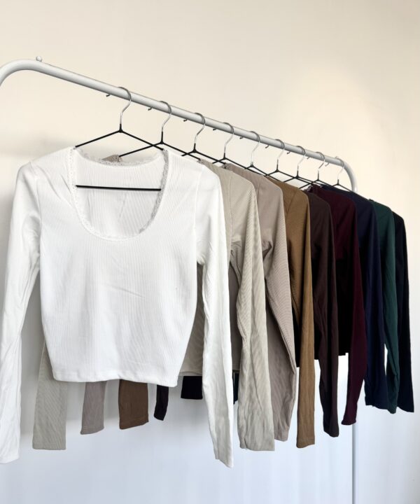 2830/3-REMERA MORLEY TAO MANGA LARGA CUELLO REDONDO CON PUNTILLA FINITO