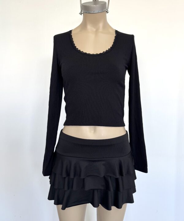 Alternative view of 2830/3-REMERA MORLEY TAO MANGA LARGA CUELLO REDONDO CON PUNTILLA FINITO