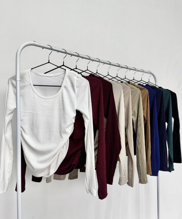 4268/3-REMERA MORLYE TAO MANGA LARGA CUELLO REDONDO LATERALES FRUNCE ELASTICO