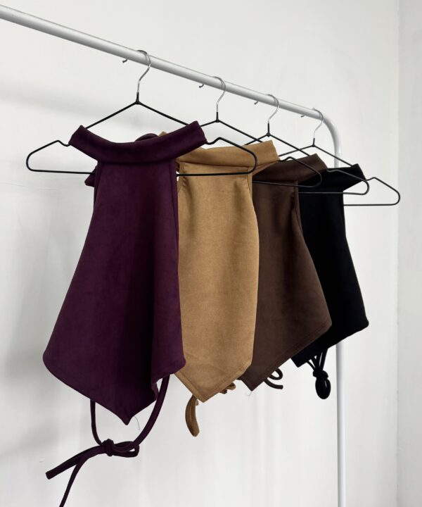 2901/GA-TOP SUEDE GAMUZADO AMERICANA CUELLO HALTER CON PICO PARA ATAR ATRAS