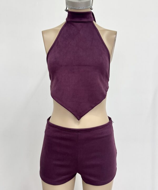 Alternative view of 2901/GA-TOP SUEDE GAMUZADO AMERICANA CUELLO HALTER CON PICO PARA ATAR ATRAS