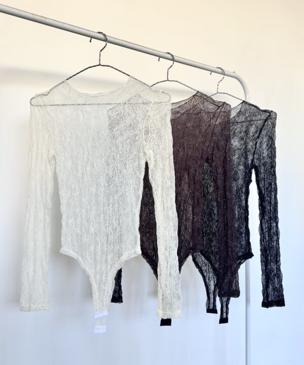 5305/EL-BODY ENCAJE BRILLO LUREX MANGA LARGA CUELLO REDONDO