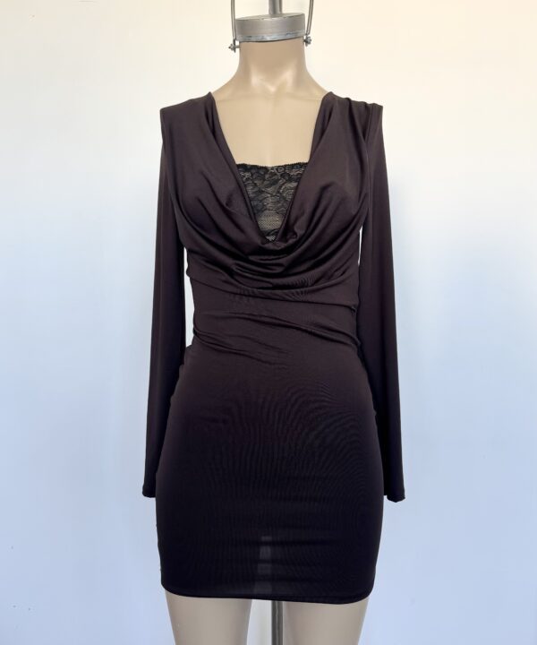 Alternative view of 558/M-VESTIDO MICROFIBRA BUCHE CAIDO MANGA LARGA CON BANDO PUNTILLA INTERNO