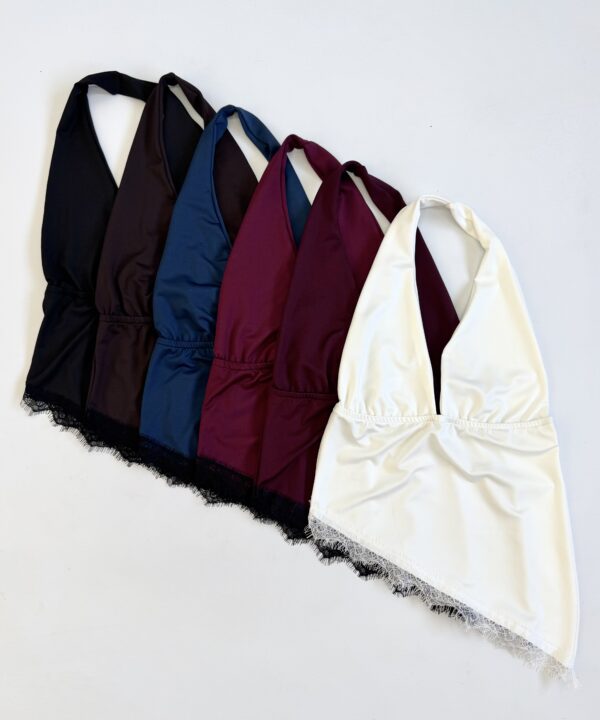 3304/M-TOP MICROFIBRA MARILYN IRREGULAR PICO CON PUNTILLA FLECOS