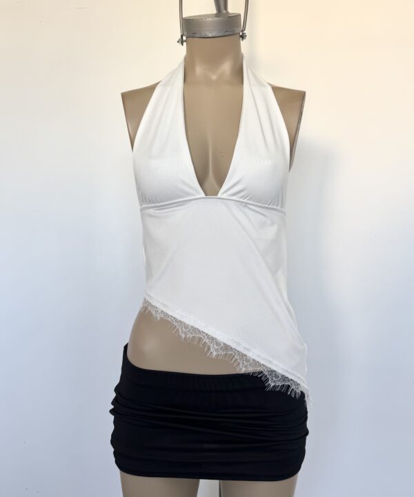 Alternative view of 3304/M-TOP MICROFIBRA MARILYN IRREGULAR PICO CON PUNTILLA FLECOS