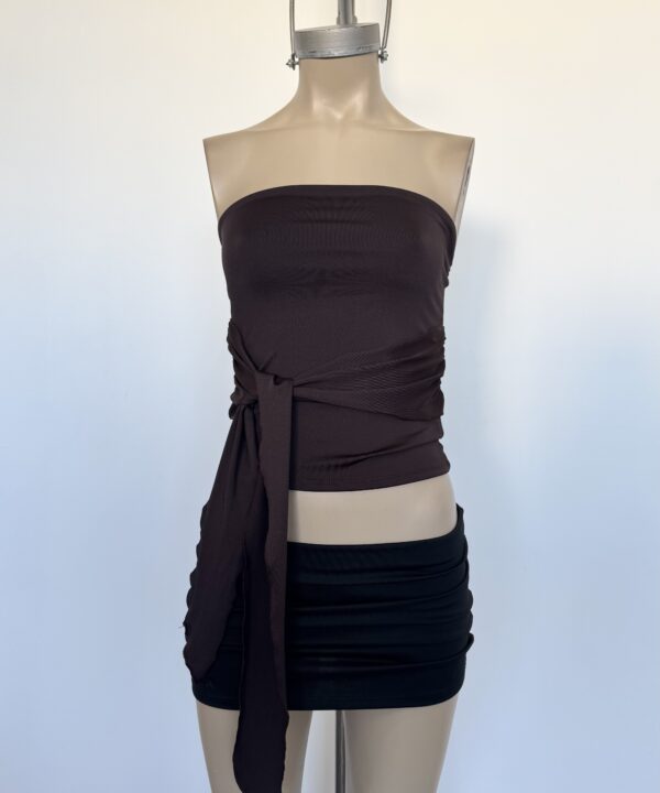 Alternative view of 8220/M-BANDO MICROFIBRA LARGO FORRADO CON LAZO CINTURA PARA ATAR