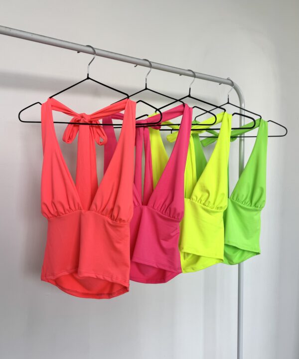 Alternative view of 3625/FL-TOP MICROFIBRA FLUOR MARILYN PECHERA FRUNCE CON LAZO BUFANDA