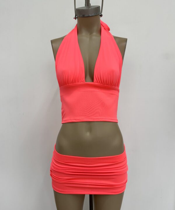 Alternative view of 621/FL-MINI POLLERA MICROFIBRA FLUOR CON ELASTICO CINTURA